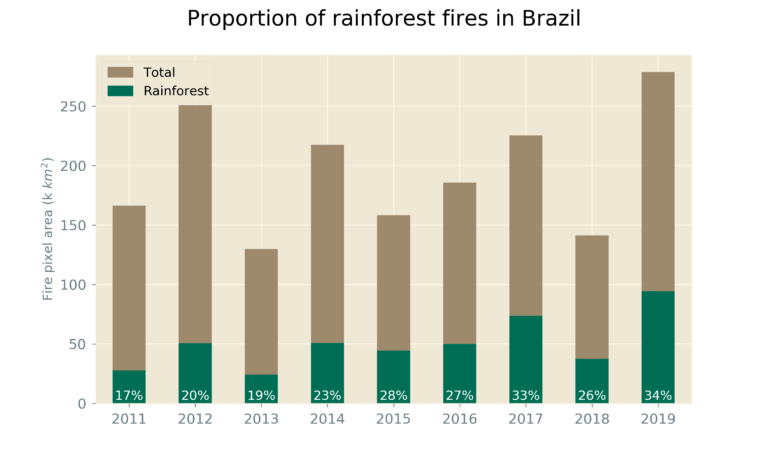 diagram 1 proportion of fires in Brazil