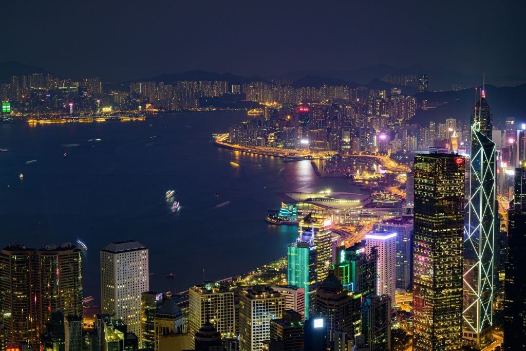 Hong Kong at night; light pollution
