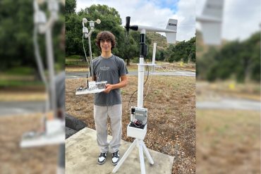 Ryan Honary of SensoRy AI with his wildfire sensor.