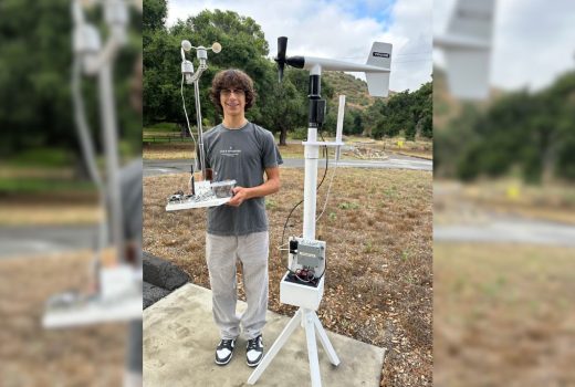 Ryan Honary of SensoRy AI with his wildfire sensor.