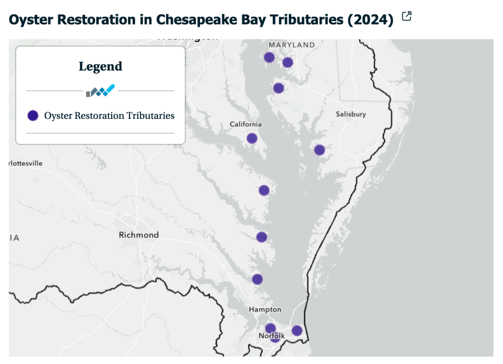 Map of key tributaries in Chesapeake Bay.